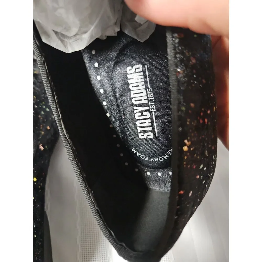Stacy Adams Men's Stellar Glitter Slip On Loafer, Black, 7.5‎